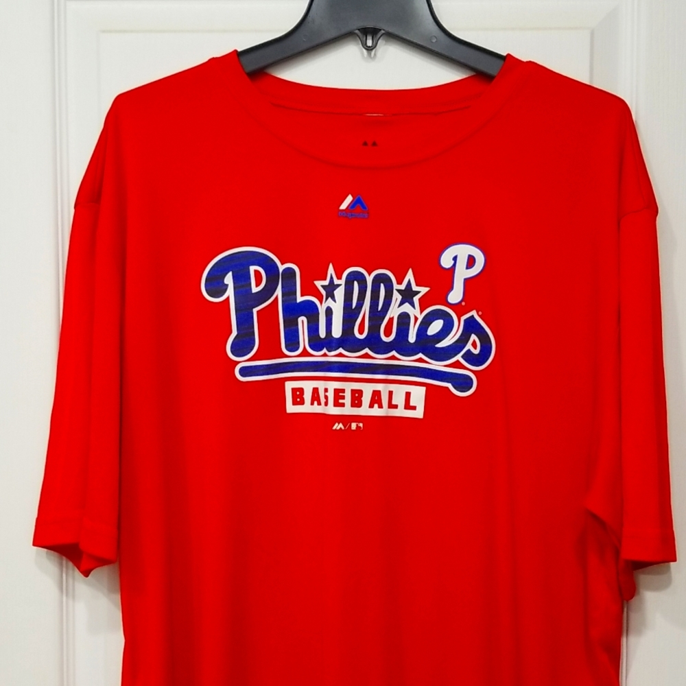 Majestic, XXL, Red Phillies T-Shirt